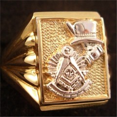 Masonic Past Master Rings 10KT or 14KT YELLOW OR WHITE Gold, Open or Solid Back #1023