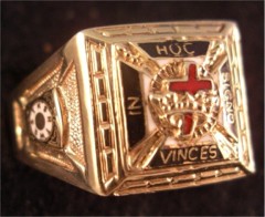 Knights Templar Rings 10K Shank with 14K top or all 14K Gold, Open or Solid Back #1505