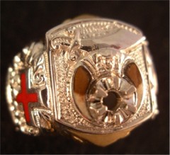 Knights Templar Ring 10K or 14K Gold, Open or Solid Back #1514