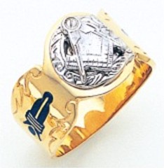 3rd Degree Masonic Blue Lodge Ring 10KT OR 14KT, Solid Back, White or Yellow Gold, #226b