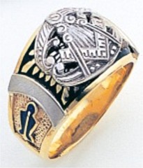 3rd Degree Masonic Blue Lodge Ring 10KT OR 14KT, Concave Back, White or Yellow Gold, #228b