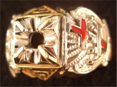 Knights  Templar Ring 10K or 14K Gold, Open or Solid Back #1516