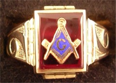 3rd Degree Blue Lodge Masonic Ring 10KT or 14KT YELLOW OR WHITE Gold, Open or Solid Back  #404