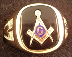 3rd Degree Blue Lodge Masonic Ring 10KT OR 14KT Yellow or White Gold, Solid Back #509