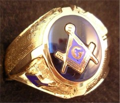 3rd Degree Blue Lodge Masonic Ring 10KT or 14KT YELLOW OR WHITE Gold, Open or Solid Back #402
