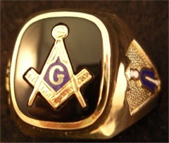 3rd Degree Blue Lodge Masonic Ring 10KT or 14KT YELLOW OR WHITE Gold, Open or Solid Back #424a