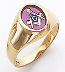 3rd Degree Masonic Blue Lodge Ring 10KT OR 14KT Open Back, White or Yellow Gold, #126b