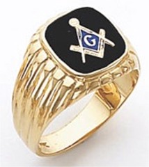 3rd Degree Masonic Blue Lodge Ring 10KT OR 14KT, Open Back, White or Yellow Gold, #128b