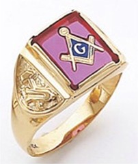 3rd Degree Masonic Blue Lodge Ring 10KT OR 14KT, Open or Solid Back, White or Yellow Gold, #129b