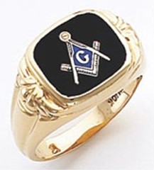 3rd Degree Masonic Blue Lodge Ring 10KT OR 14KT, Open or Solid Back, White or Yellow Gold, #131b