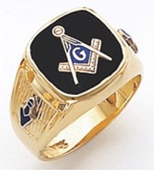 3rd Degree Masonic Blue Lodge Ring 10KT OR 14KT, Open or Solid Back, White or Yellow Gold, #134b