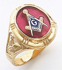 3rd Degree Masonic Blue Lodge Ring 10KT OR 14KT, Open or Solid Back, White or Yellow Gold, #136b