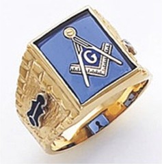3rd Degree Masonic Blue Lodge Ring 10KT OR 14KT, Open or Solid Back, White or Yellow Gold, #137b