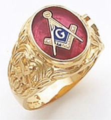 3rd Degree Masonic Blue Lodge Ring 10KT OR 14KT, Open or Solid Back, White or Yellow Gold, #138b