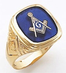 3rd Degree Masonic Blue Lodge Ring 10KT OR 14KT, Solid Back, White or Yellow Gold, #139b