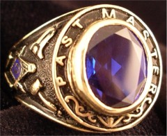Masonic Past Master Rings, 10KT or 14KT YELLOW OR WHITE GOLD, Open or  Solid Back #1010