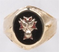 Knights of Columbus Ring, 4th Degree or 3rd Degree, 10KT or 14KT Gold Open or Solid Back #1924