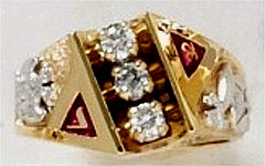 Scottish Rite & Shrine Ring 10KT or 14KT Gold, Open or Solid Back  # 1402