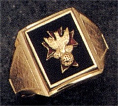 Knights of Columbus Rings,4th Degree,10KT or 14KT Gold Open or Solid Back #1917
