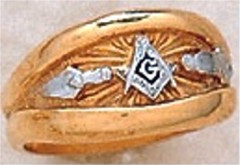 3rd Degree Blue Lodge Masonic Ring 10KT OR 14KT, Solid Back  #29