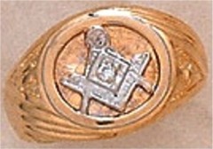 #105A 3rd Degree Masonic Blue Lodge Ring 10KT OR 14KT Hollow Back