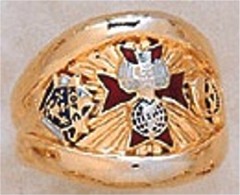 Knights of Columbus Rings, 4th Degree,10KT or 14KT Gold, Solid Back  #9
