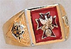 Knights of Columbus Rings, 4th Degree, 10KT or 14KT Gold, Open Back  #11