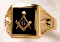 3rd Degree Blue Lodge Masonic Ring 10KT OR 14KT Yellow or White Gold  Solid Back #502