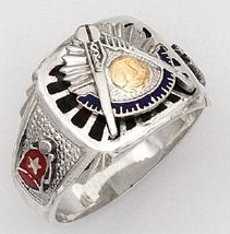 Sterling Silver Past Masters Ring Ring Solid Back#22