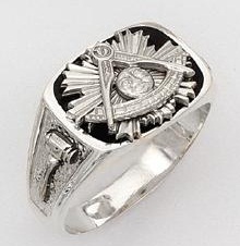 Sterling Silver Past Masters Ring Ring Solid Back#19