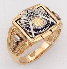 Sterling Silver and Gold Plated Past Master Ring Solid Back #20