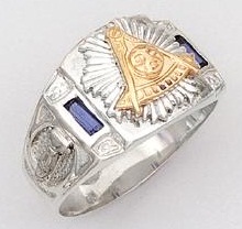 Sterling Silver Past Masters Ring Ring Solid Back#24