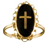 Ladies Clergy Ring, 10KT or 14 KT Yellow or White Gold #34