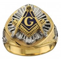 3rd Degree Masonic Ring 10K OR 14K, Solid Back, White or Yellow Gold, #601