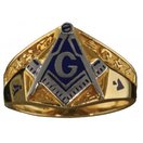 3rd Degree Masonic Ring 10KT OR 14KT, Open or Solid Back, White or Yellow Gold #612